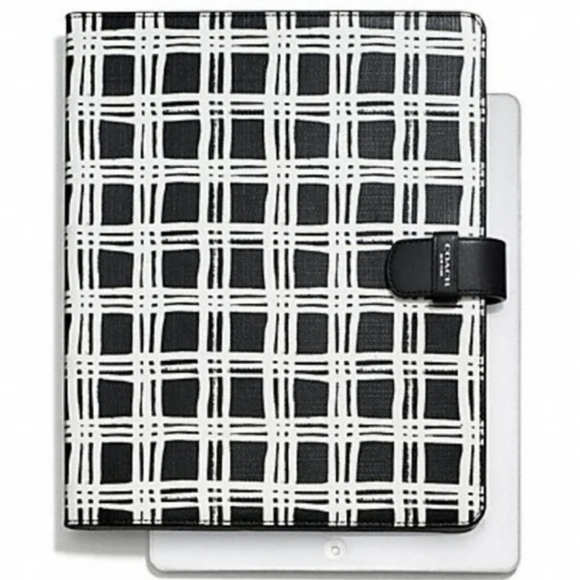 Coach Bleeker iPad Folio Case – Black Multi Painted Plaid Print - NWT - Picture 8 of 8